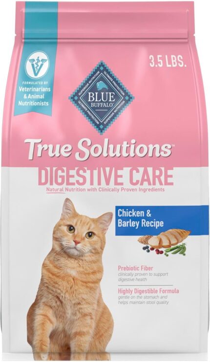 Blue Buffalo True Solutions Digestive Care Natural Dry Cat Food for Adult Cats, Chicken, 3.5-lb. Bag